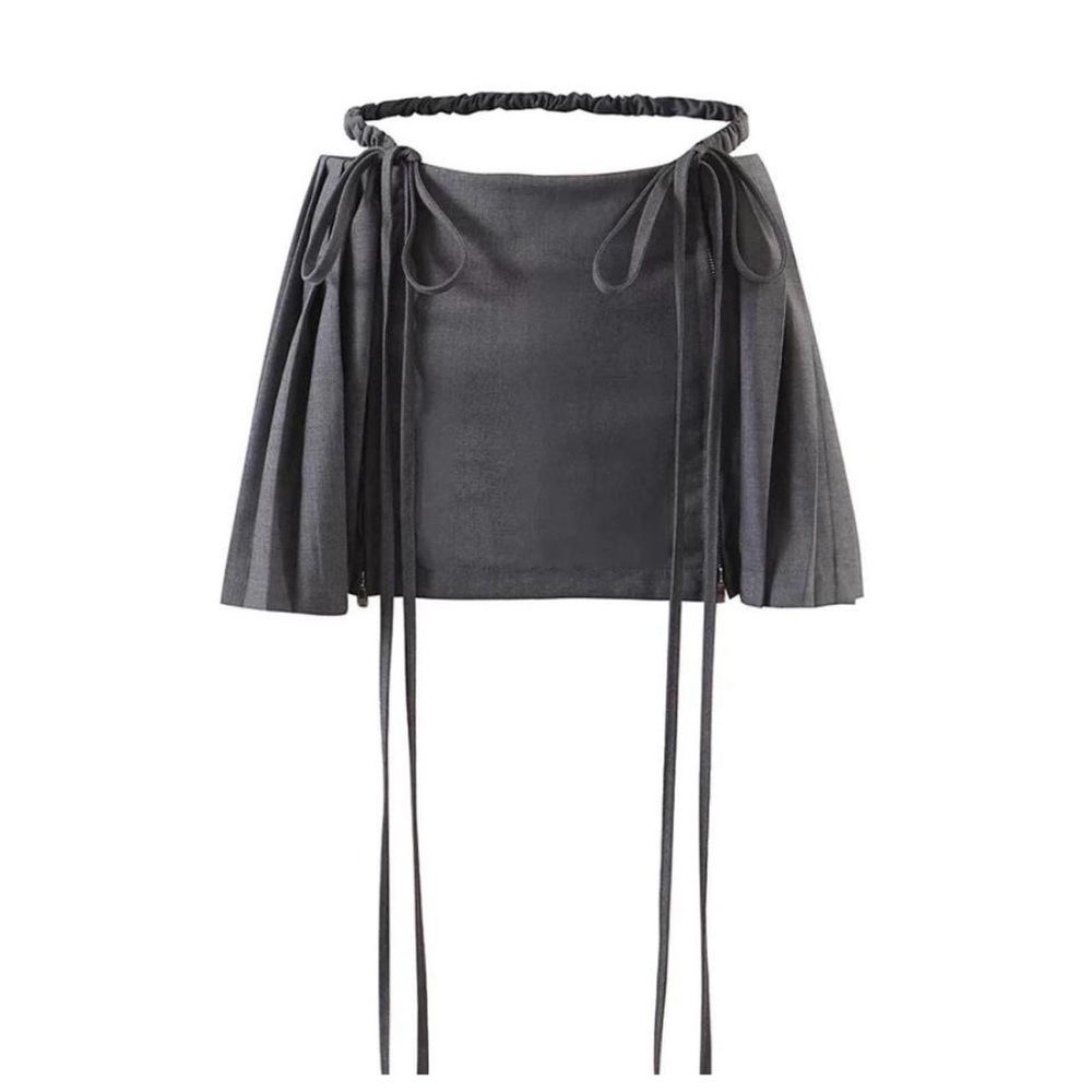 Mini skirt with ties